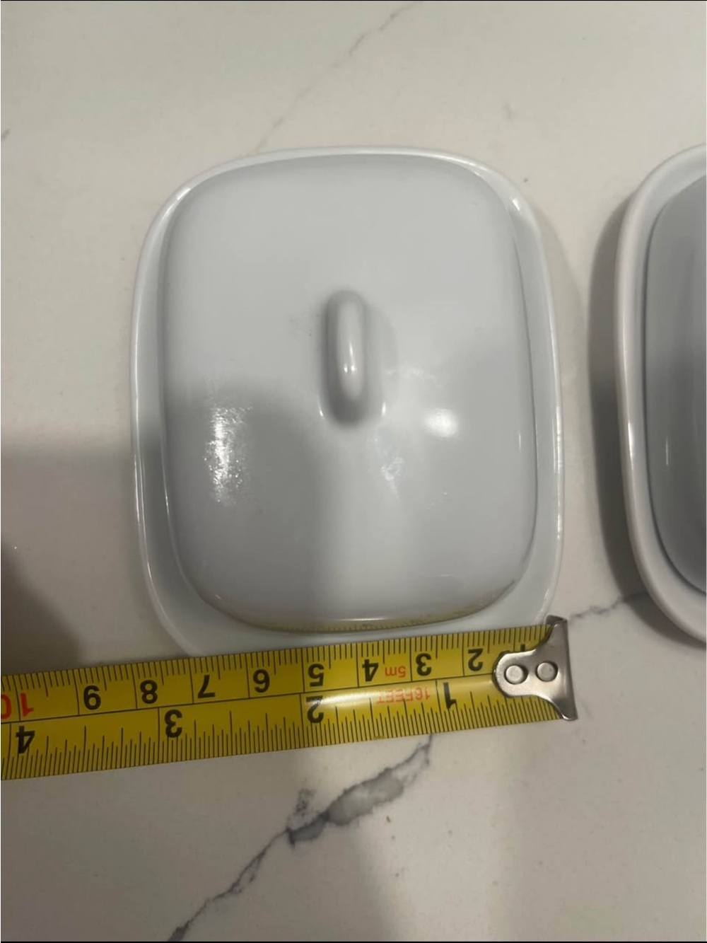 2 Vintage White Butter Dish - Picture 4 of 7